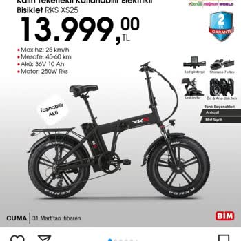 Bim 12 Taksit Dediği Rks XS-25 E-bike 'i 9 Taksitle Satıyor