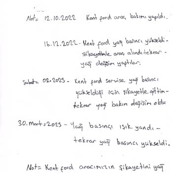 Ford Yağ Yükselmesi Diye Gidiyorsun Yağ Değiştiriyorlar