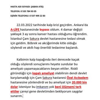 Başakşehir Çam ve Sakura Şehir Hastanesi Ölüme Terk Edilmek.