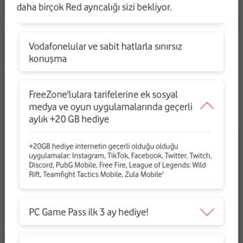 Vodafone Genç Online Red İletişim Sınırsız 20GB