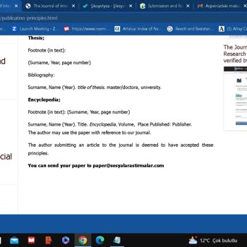 Uluslararası Sosyal Araştırmalar Dergisi Arşivinizden Makalemiz Silinmiş