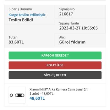 Mobileteknik.com Mi T9 Kamera Lens