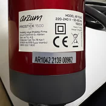 Daha Sıfır Ürün Arzum 1042 Prostick Blender Arızası