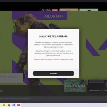 Valorantta 3. Parti Yazılımdan Kalıcı Olarak Ban Yemek