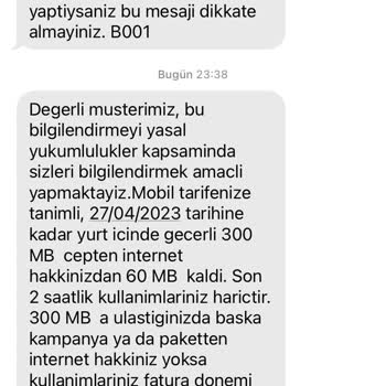 Pttcell Gereksiz Yere İnternetiniz Durdurulacak Mesajı Gönderiyor.