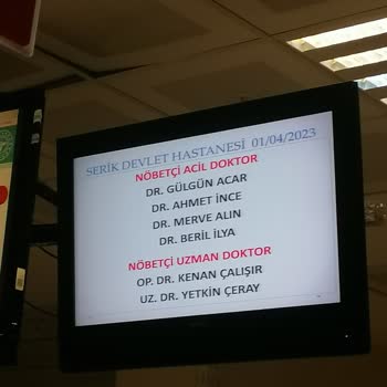 Antalya Serik Devlet Hastanesi Hastane Yönetiminin Doktor Eksiği