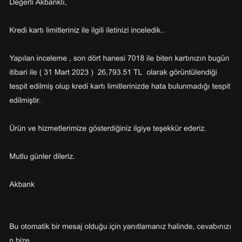 Akbank Kredi Kartı Limit Sınırlandırılması