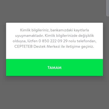 TEB Kimlik Bilgileri Hatası