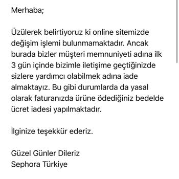 Sephora Kusurlu Ürün Gönderimi ve Arkasında Durmayışı