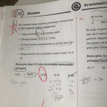 Limit Yayınları Limit Matematik Denemesi 15 Li Kronometre