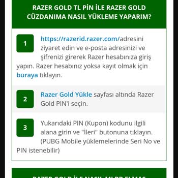 Playstore.com Satın Aldığım Razer Gold E-Pin Gelmedi