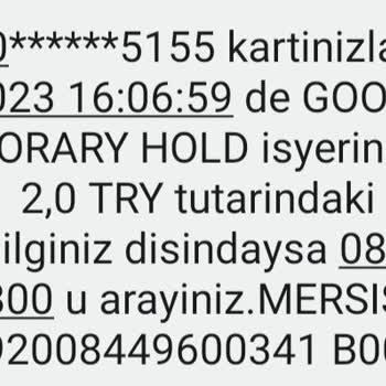 Google Yetkisiz Ödeme Bilgim Dışında