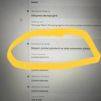 Aliexpress Yanlış Takip Numarası Yüzünden Reddedilen İade