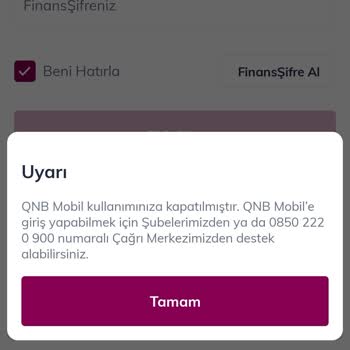 QNB Finansbank Ve Müşteri Hizmetlerinin Kullanıma Kapatılması