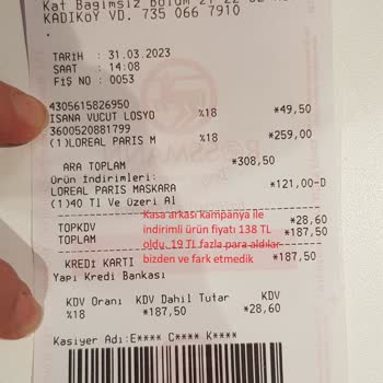 Rossmann Fiyat Aldatması Yapıyor. Fazla Para Aldı.
