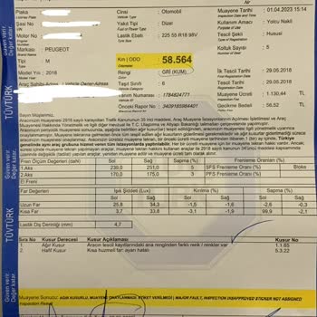 TÜVTÜRK Tüvtürkte Orijinal Tavan Rengi Ağır Kusur Sayıldı