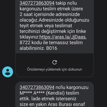 Aras Kargo Yine Teslim Edildi Yalanı