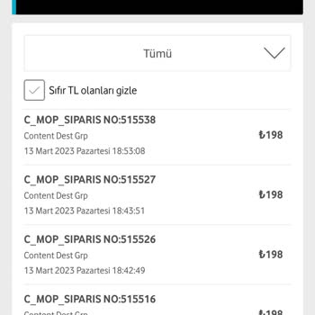 Vodafone Bilgim Dışında Gönderilen 1274₺ Faturanın İptali