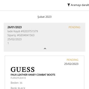 Guess Para İademi Yapmıyor