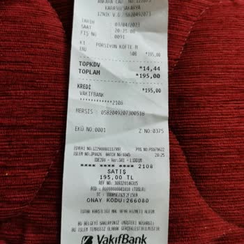 96 TL Yerine 195 TL Ödeyerek Köfteci Yusuf'tan Ayrıldım