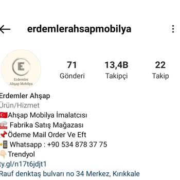 Erdemlerahsapmobilya (Instagram) Yanıltıyor!