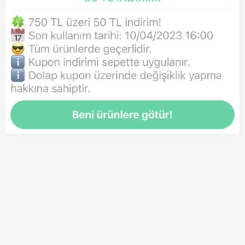 Dolap Uygulaması Kuponumu Kullanacakken Kupon Şartları Değişti