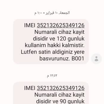 Samsung Telefon Kayıt Dışı Mesajı