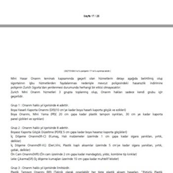 My Zirve Otomotiv  Mini Onarım Anlaşmazlığı