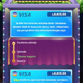 Visa Kart (visa.com) Oyundan Gelecek Para Hesabıma Yatmadı
