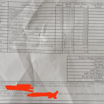 Volkswagen Balata Kontrolü Yapılmış Araçta "balata Kontrolü İçin Servise Gidin! "