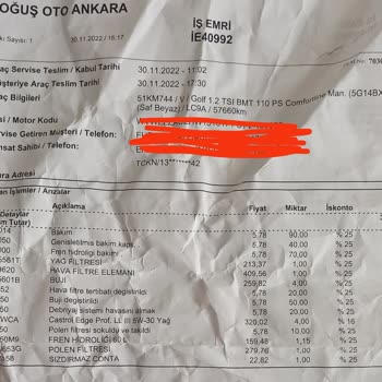 Volkswagen Balata Kontrolü Yapılmış Araçta "balata Kontrolü İçin Servise Gidin! "