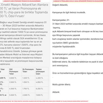 Akbank Emekli Maaşı Taşıma Promosyon Mağduriyeti