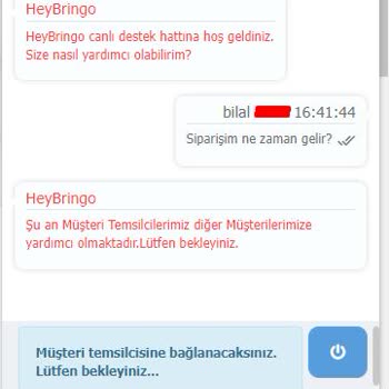 heybringo Gelmeyen Kargo Ve Asla İletişim Kurulamaması