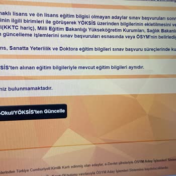 Ösym Eğitim Durumum Güncel Değil
