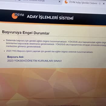 Ösym Eğitim Durumum Güncel Değil