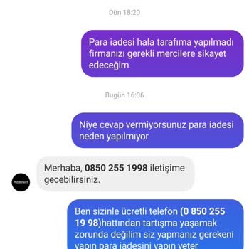 Madmext Para İadesini Yapmıyor