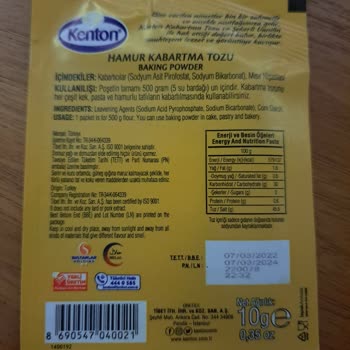 Kenton Boş Paket Kabartma Tozu