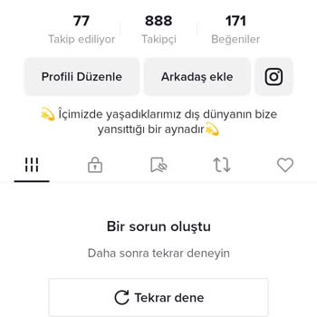 TikTok Hesabım Hata Veriyor Genel Hesap Sorunu