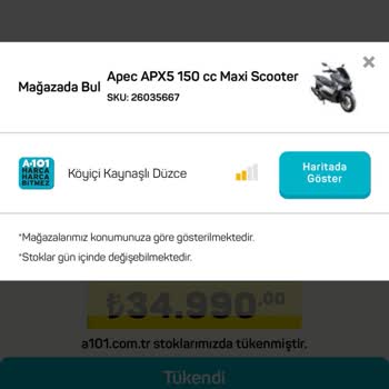 A101 Olmayan Scooter Kampanyası