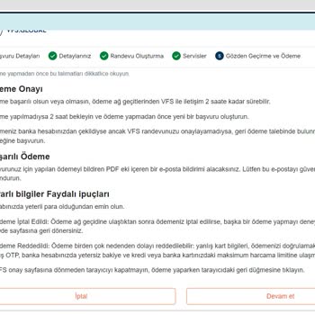 VFS Global Randevu Sistemi Hataları