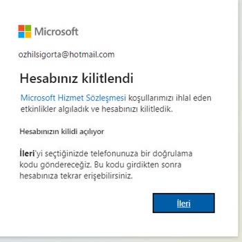 Outlook Hesabım Durdur Yere Askıya Alındı