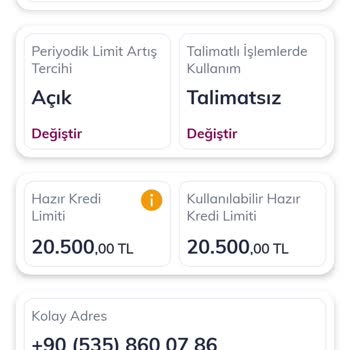 QNB Finansbank Hazır Kredi Limiti Kullanılmıyor 20.500 TL