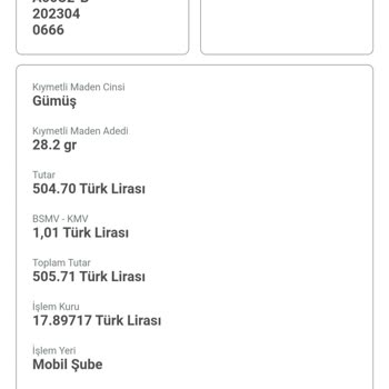 Kuveyt Türk Gümüş Alım Satım Arası Kur Farkı