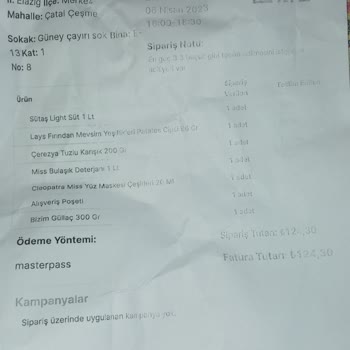 A101 Kapıda Uygulaması Eksik Ürün Gönderimi