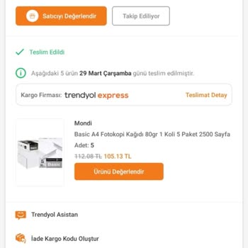 Trendyol Ofiss Mağazası Fotokopi Kağıdı