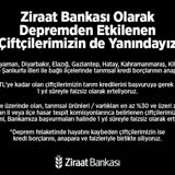Ziraat Bankası Depremzede Çiftçi Kredi Erteleme