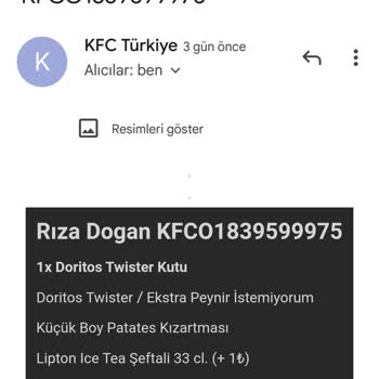 KFC Para İademi Yapmıyor...
