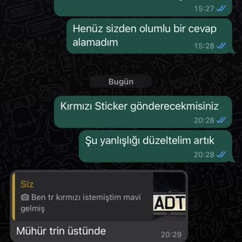 Appplaka2021 Siparişimin Yanlış Teslim Edilmesi Ve Yanlışlığın Düzeltilmemesi