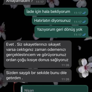 Nisanhediyeliklerim01 (Instagram) Bir Senedir Yapılmayan Para İadesi