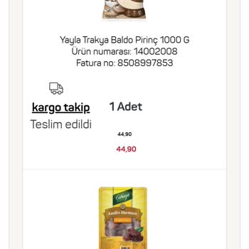 A101 İnternet Alışveriş Siparişi Paketi Açık Ürün